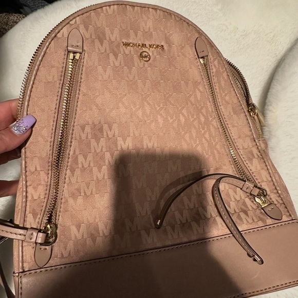 Michael Kors Blush Monogram Backpack - Picture 1 of 4